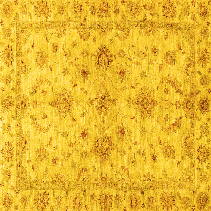 Square Oriental Yellow Traditional Rug, abs3009yw