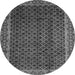 Round Machine Washable Southwestern Gray Country Rug, wshabs300gry