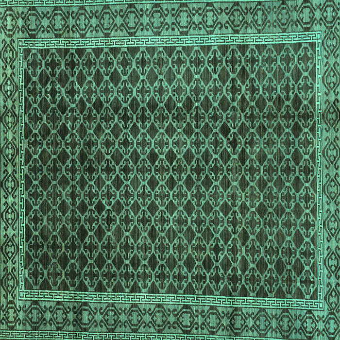 Square Southwestern Turquoise Country Rug, abs300turq