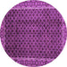 Round Machine Washable Southwestern Purple Country Area Rugs, wshabs300pur