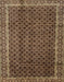 Machine Washable Abstract Bakers Brown Rug, wshabs300
