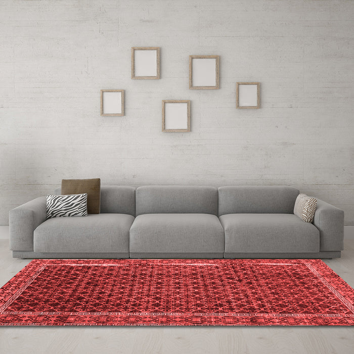 Country Red Washable Rugs