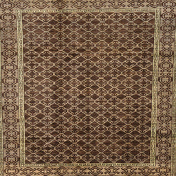 Square Abstract Bakers Brown Southwestern Rug, abs300