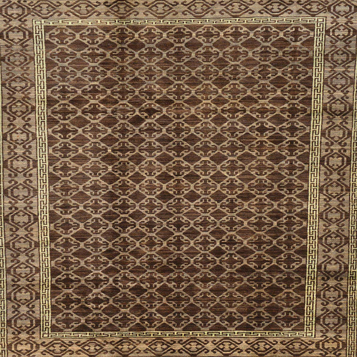 Square Abstract Bakers Brown Southwestern Rug, abs300