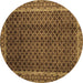 Round Southwestern Brown Country Rug, abs300brn