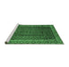 Sideview of Machine Washable Southwestern Emerald Green Country Area Rugs, wshabs300emgrn