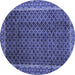 Round Southwestern Blue Country Rug, abs300blu