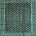 Square Machine Washable Southwestern Light Blue Country Rug, wshabs300lblu