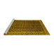 Sideview of Machine Washable Southwestern Yellow Country Rug, wshabs300yw