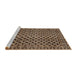 Sideview of Machine Washable Abstract Bakers Brown Rug, wshabs301