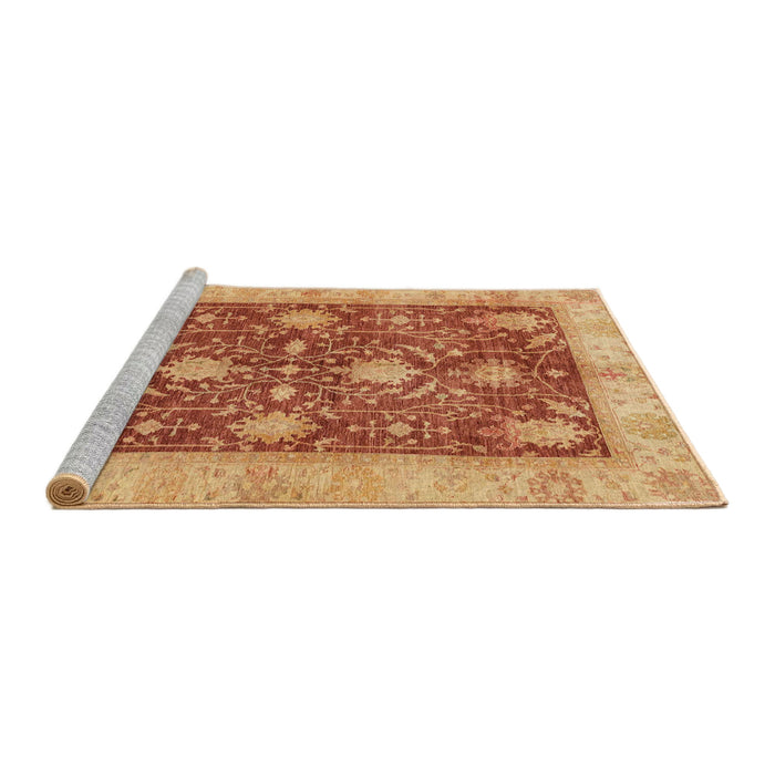 Sideview of Machine Washable Abstract Orange Rug, wshabs3010