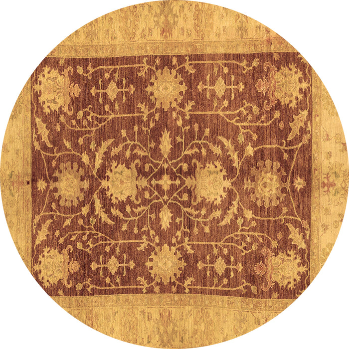 Round Abstract Brown Modern Rug, abs3010brn