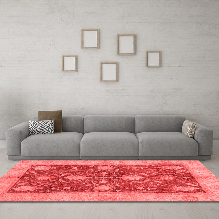 Modern Red Washable Rugs