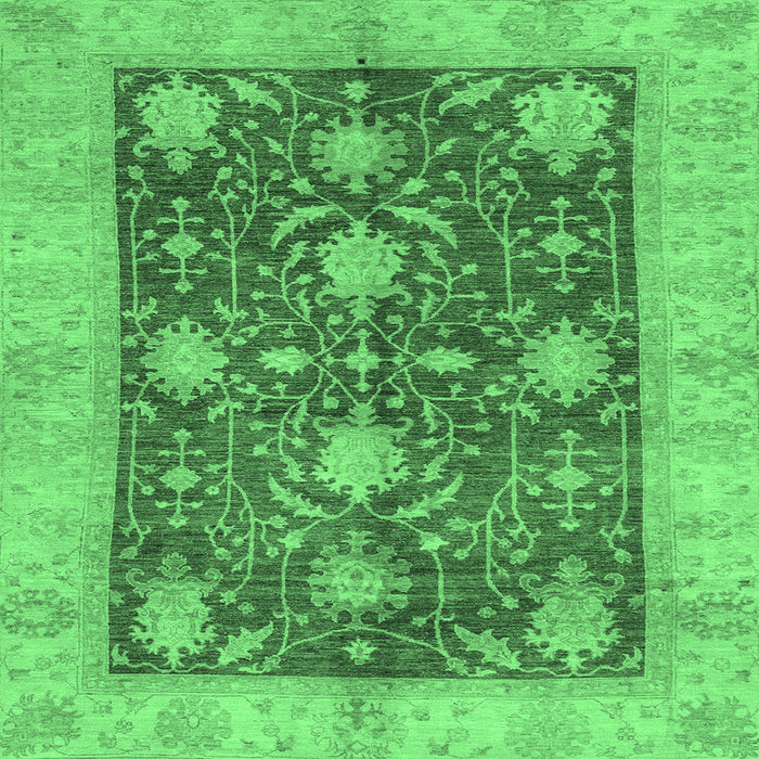 Square Abstract Emerald Green Modern Rug, abs3010emgrn