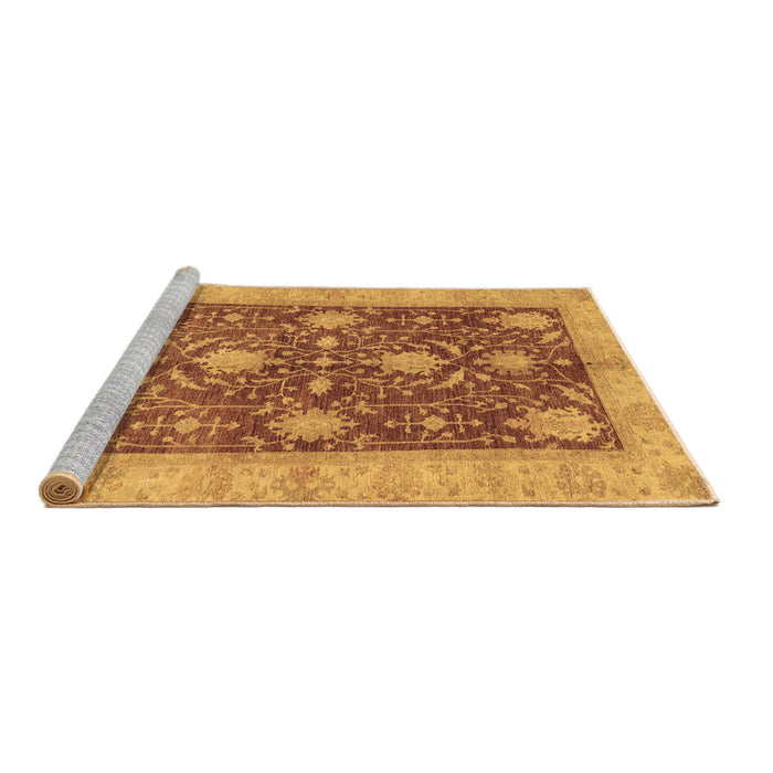 Sideview of Machine Washable Abstract Brown Modern Rug, wshabs3010brn