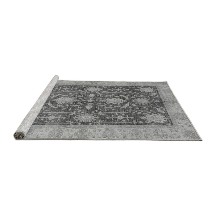 Sideview of Machine Washable Abstract Gray Modern Rug, wshabs3010gry