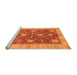 Sideview of Machine Washable Abstract Orange Modern Area Rugs, wshabs3010org