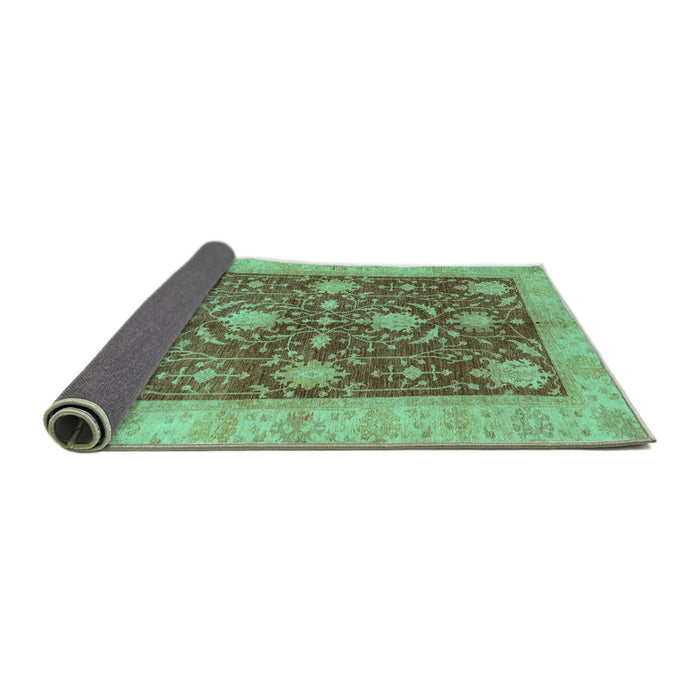 Sideview of Abstract Turquoise Modern Rug, abs3010turq