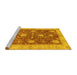 Sideview of Machine Washable Abstract Yellow Modern Rug, wshabs3010yw