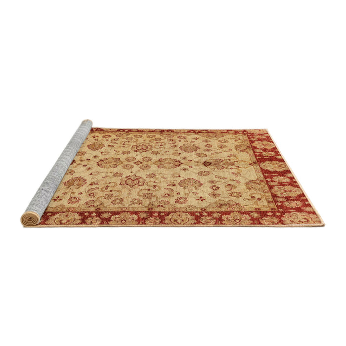 Sideview of Machine Washable Abstract Orange Rug, wshabs3011