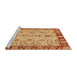 Sideview of Machine Washable Abstract Orange Rug, wshabs3011