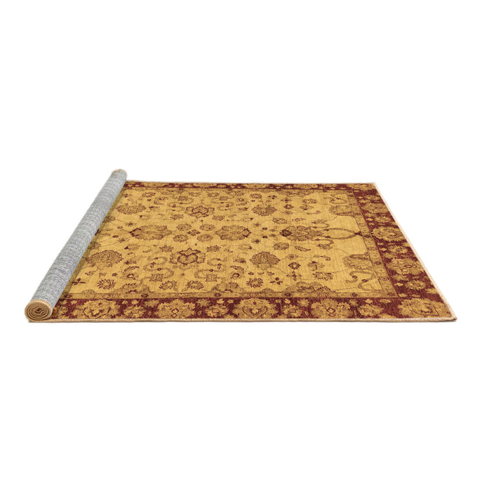 Sideview of Machine Washable Oriental Brown Traditional Rug, wshabs3011brn