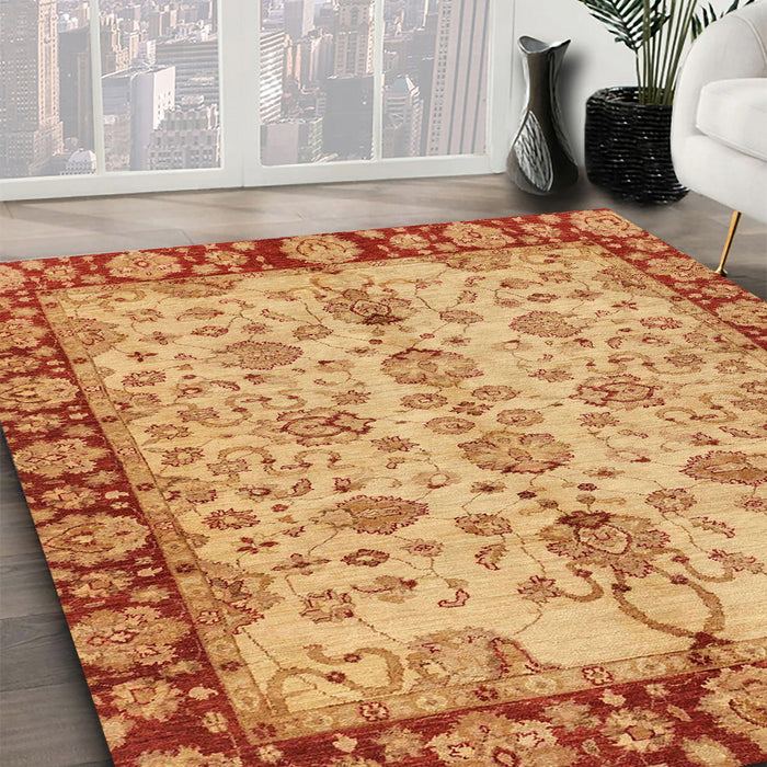 Machine Washable Abstract Orange Rug in a Family Room, wshabs3011