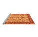 Sideview of Machine Washable Oriental Orange Traditional Area Rugs, wshabs3011org