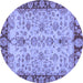 Round Oriental Blue Traditional Rug, abs3011blu