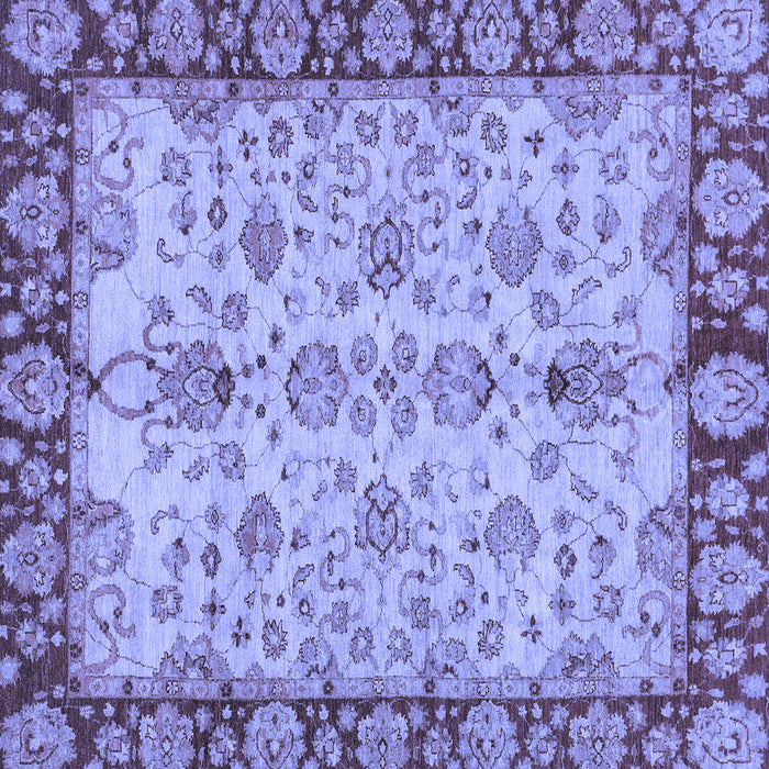 Square Machine Washable Oriental Blue Traditional Rug, wshabs3011blu
