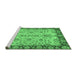 Sideview of Machine Washable Oriental Emerald Green Traditional Area Rugs, wshabs3011emgrn