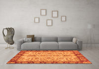 Machine Washable Oriental Orange Traditional Rug, wshabs3011org