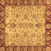 Square Oriental Brown Traditional Rug, abs3011brn