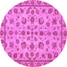 Round Machine Washable Abstract Purple Modern Area Rugs, wshabs3012pur