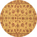 Round Abstract Brown Modern Rug, abs3012brn