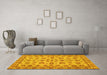 Machine Washable Abstract Yellow Modern Rug in a Living Room, wshabs3012yw