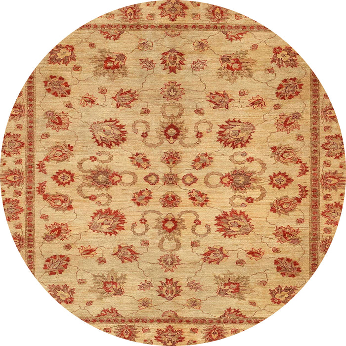 Round Abstract Orange Modern Rug, abs3012