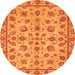 Round Abstract Orange Modern Rug, abs3012org