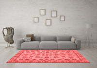 Machine Washable Abstract Red Modern Rug, wshabs3012red