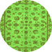 Round Abstract Green Modern Rug, abs3012grn