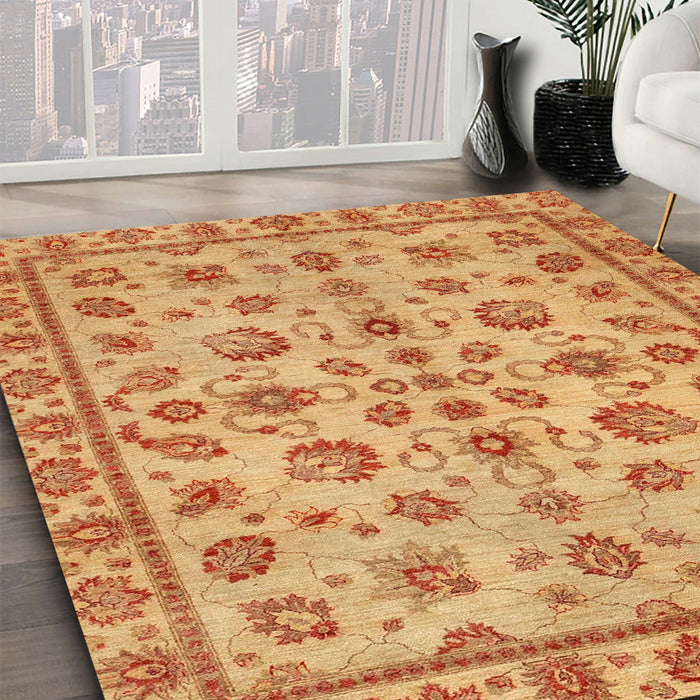 Abstract Orange Modern Rug in Family Room, abs3012