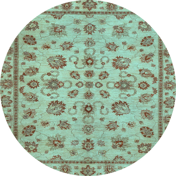 Round Machine Washable Abstract Light Blue Modern Rug, wshabs3012lblu