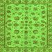 Square Machine Washable Abstract Green Modern Area Rugs, wshabs3012grn