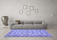 Machine Washable Abstract Blue Modern Rug, wshabs3012blu