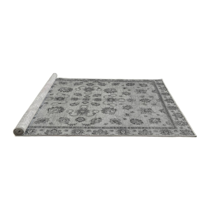 Sideview of Machine Washable Abstract Gray Modern Rug, wshabs3012gry
