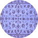 Round Machine Washable Abstract Blue Modern Rug, wshabs3012blu