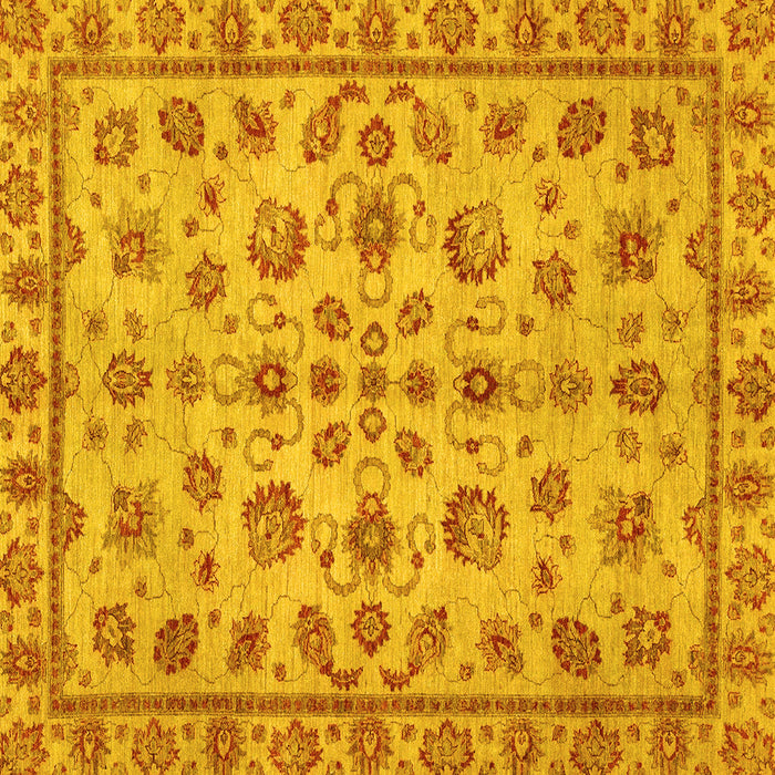 Square Machine Washable Abstract Yellow Modern Rug, wshabs3012yw