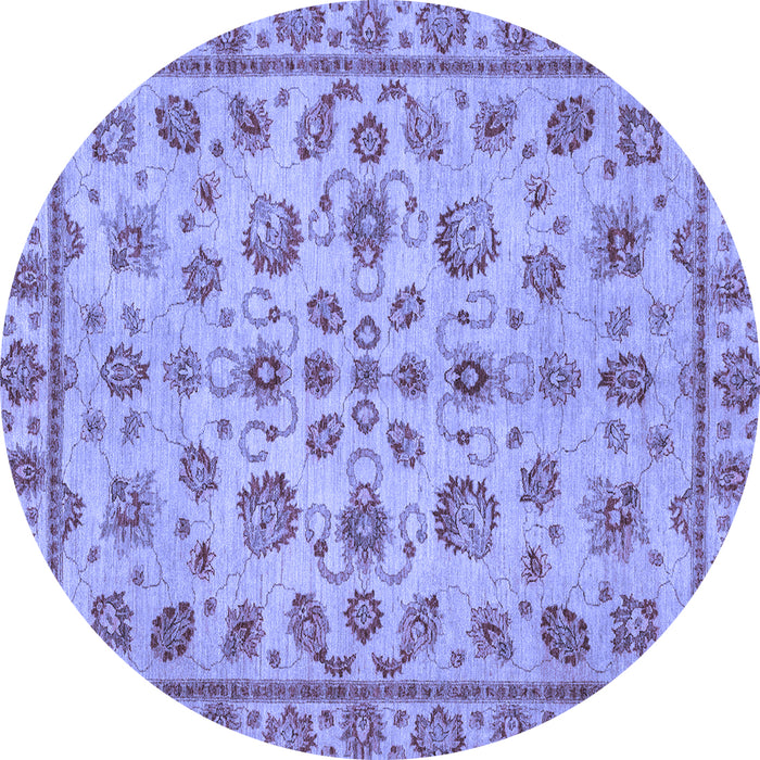 Round Abstract Blue Modern Rug, abs3012blu