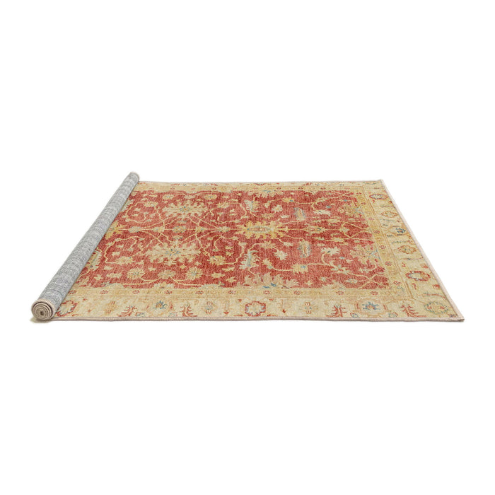 Sideview of Machine Washable Abstract Bright Orange Rug, wshabs3013