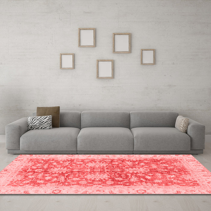 Modern Red Washable Rugs